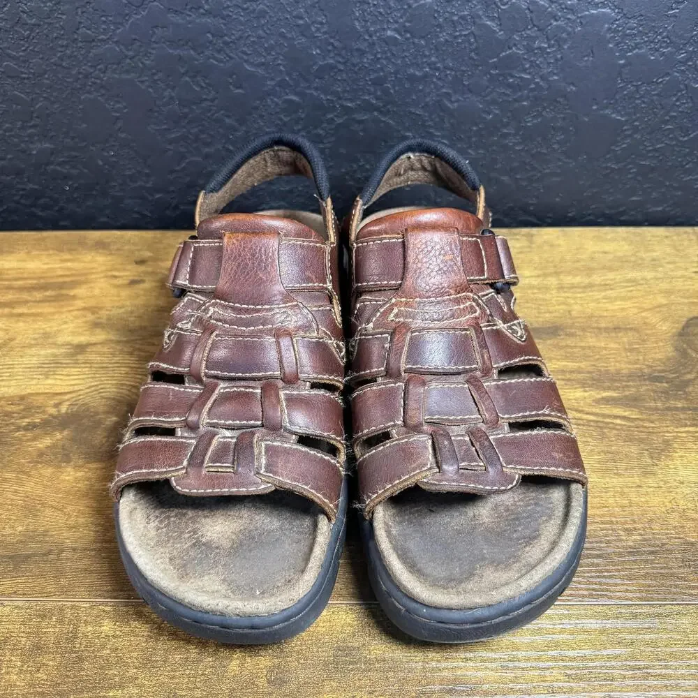 Journeys Fisherman 90-1031-911 Brown Leather Sandals‎ Mens Size 9